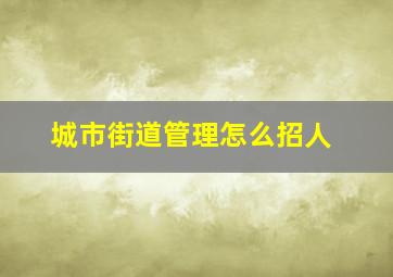 城市街道管理怎么招人