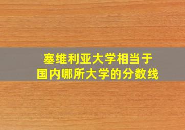 塞维利亚大学相当于国内哪所大学的分数线