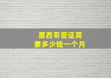 墨西哥签证需要多少钱一个月