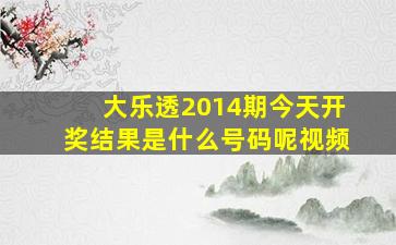 大乐透2014期今天开奖结果是什么号码呢视频