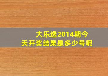 大乐透2014期今天开奖结果是多少号呢