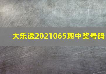 大乐透2021065期中奖号码