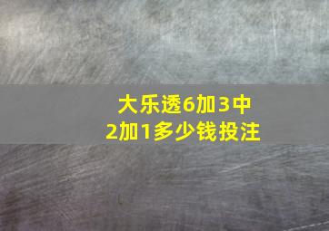 大乐透6加3中2加1多少钱投注