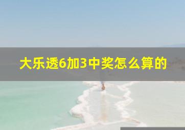 大乐透6加3中奖怎么算的