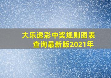 大乐透彩中奖规则图表查询最新版2021年