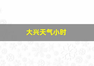 大兴天气小时