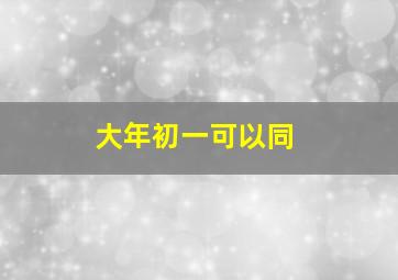 大年初一可以同