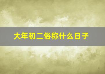 大年初二俗称什么日子