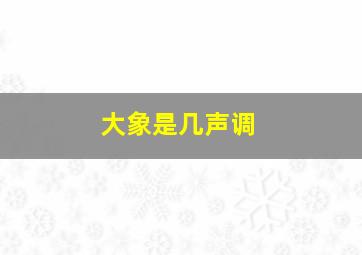 大象是几声调