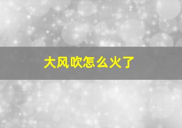 大风吹怎么火了