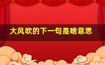 大风吹的下一句是啥意思