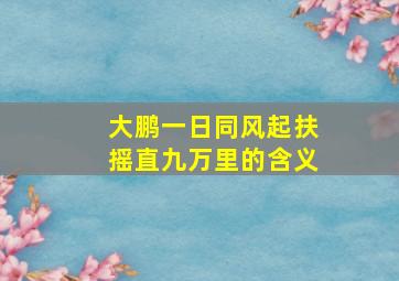 大鹏一日同风起扶摇直九万里的含义