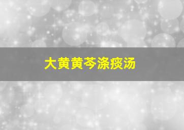 大黄黄芩涤痰汤