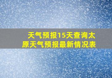 天气预报15天查询太原天气预报最新情况表