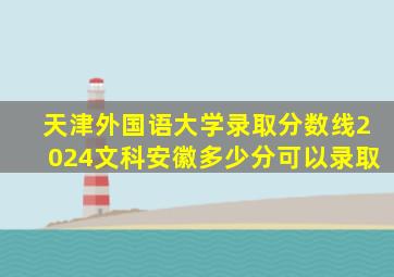 天津外国语大学录取分数线2024文科安徽多少分可以录取