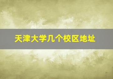 天津大学几个校区地址