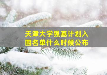 天津大学强基计划入围名单什么时候公布