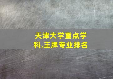 天津大学重点学科,王牌专业排名