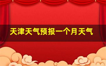 天津天气预报一个月天气