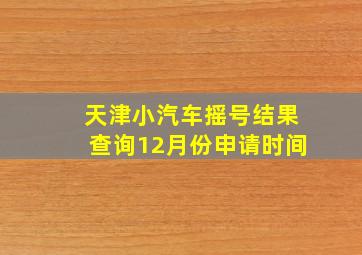 天津小汽车摇号结果查询12月份申请时间