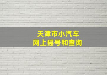 天津市小汽车网上摇号和查询