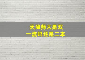 天津师大是双一流吗还是二本