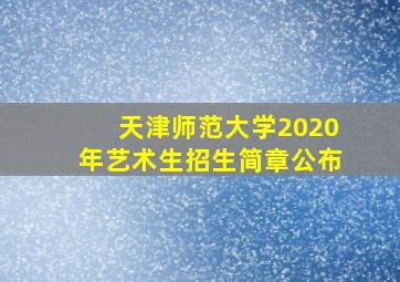 天津师范大学2020年艺术生招生简章公布