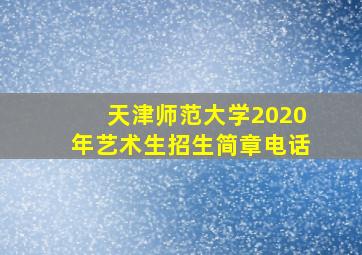 天津师范大学2020年艺术生招生简章电话