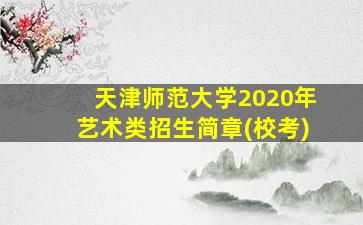 天津师范大学2020年艺术类招生简章(校考)