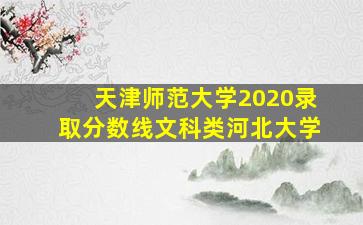 天津师范大学2020录取分数线文科类河北大学