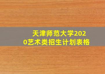 天津师范大学2020艺术类招生计划表格