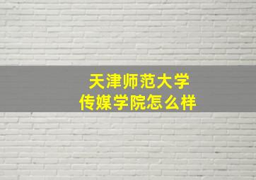 天津师范大学传媒学院怎么样