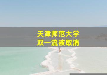 天津师范大学双一流被取消