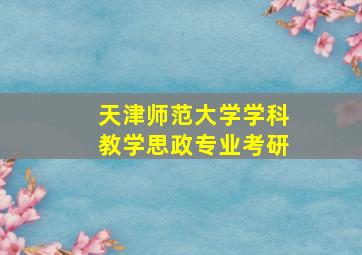 天津师范大学学科教学思政专业考研