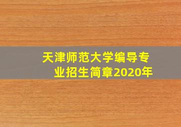 天津师范大学编导专业招生简章2020年