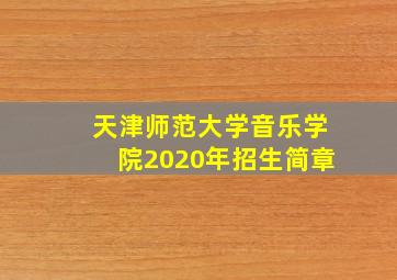 天津师范大学音乐学院2020年招生简章