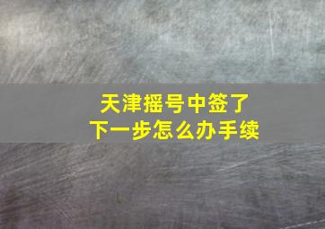 天津摇号中签了下一步怎么办手续