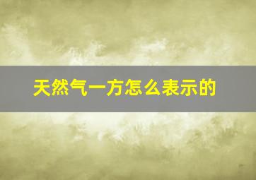 天然气一方怎么表示的