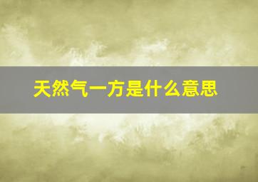 天然气一方是什么意思