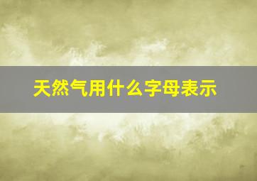 天然气用什么字母表示