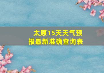 太原15天天气预报最新准确查询表