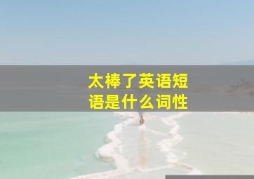 太棒了英语短语是什么词性