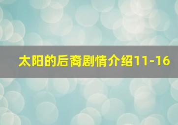 太阳的后裔剧情介绍11-16