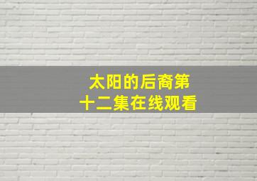 太阳的后裔第十二集在线观看