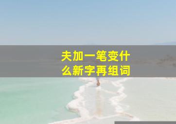 夫加一笔变什么新字再组词