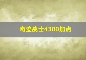 奇迹战士4300加点