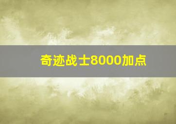 奇迹战士8000加点