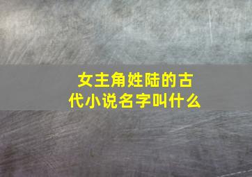 女主角姓陆的古代小说名字叫什么