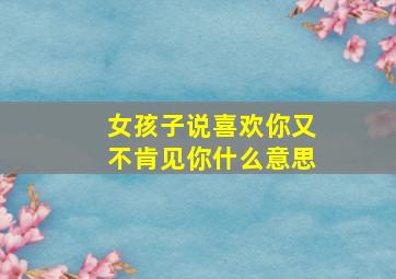 女孩子说喜欢你又不肯见你什么意思