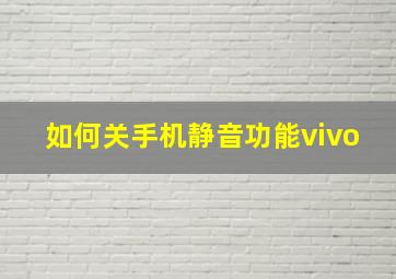 如何关手机静音功能vivo